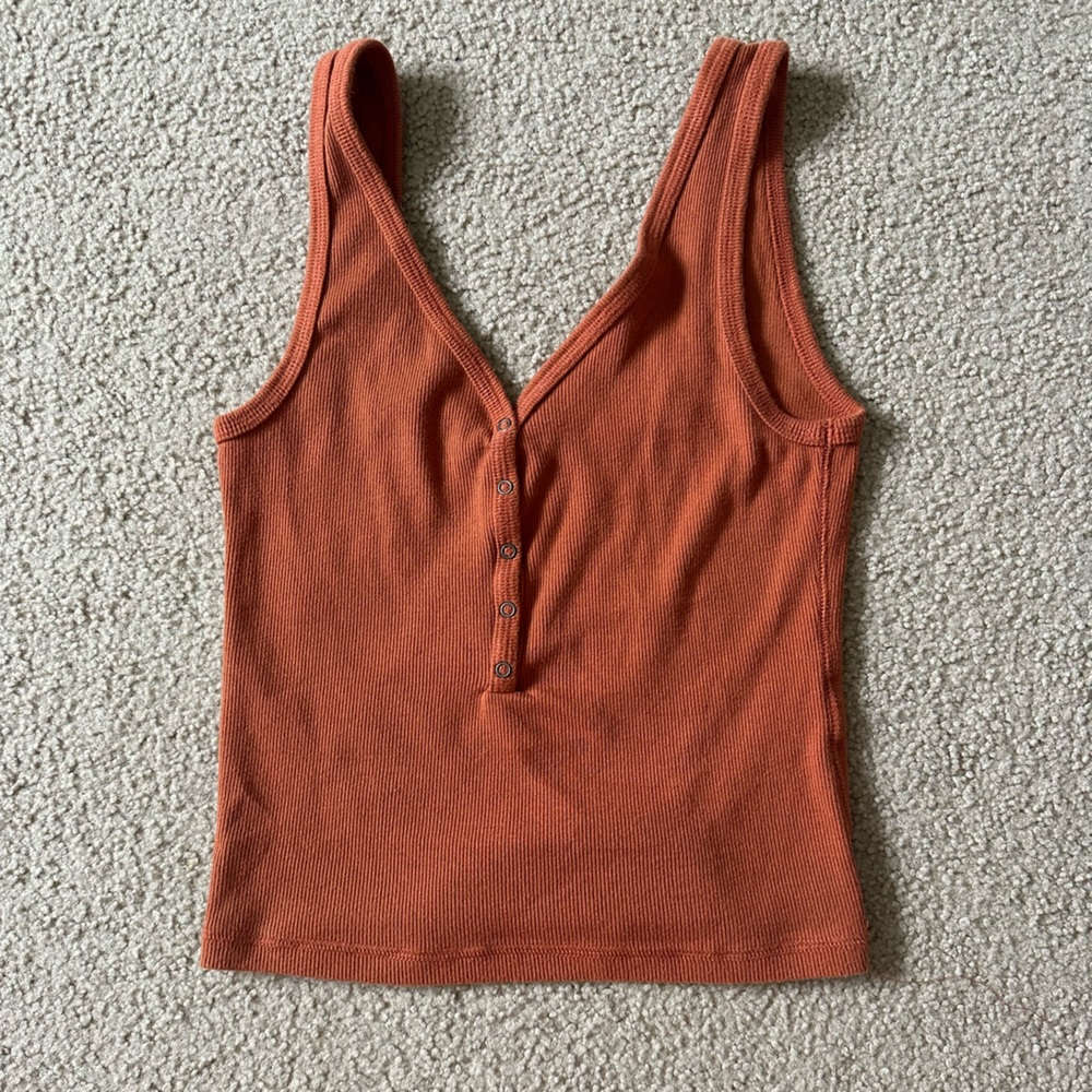A&F Burnt Orange Tank with Buttons